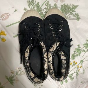 Coach black lace sneakers